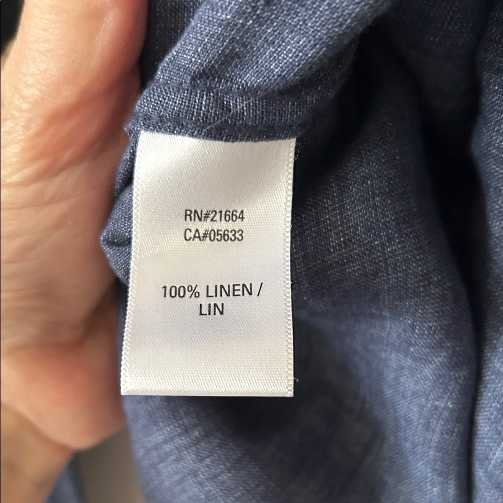 Paperwhite Women's Linen Button Down Shirt Side Slits size 4 - Picture 6 of 6
